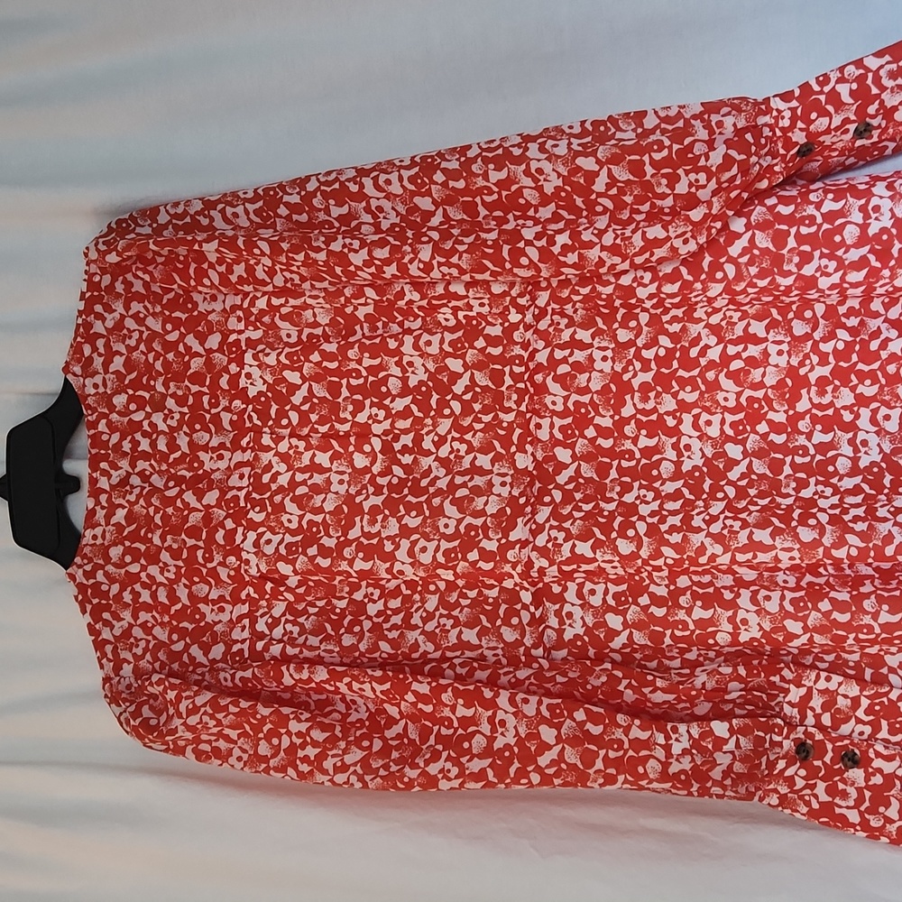 GANNI ORANGE FLORAL MIDI DRESS SZ 40 US 8 - Picture 7 of 12